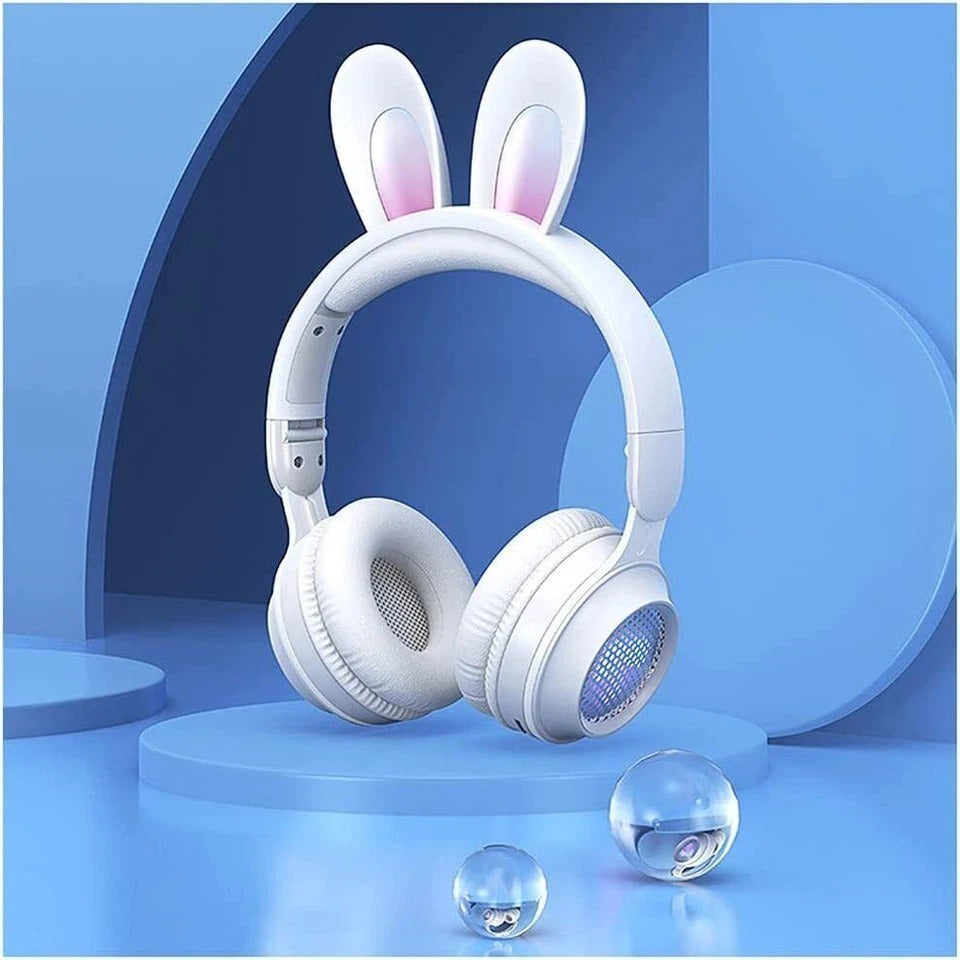 Rabbit Ear Headphones Wireless Luminous Extendable Wheat Headphones