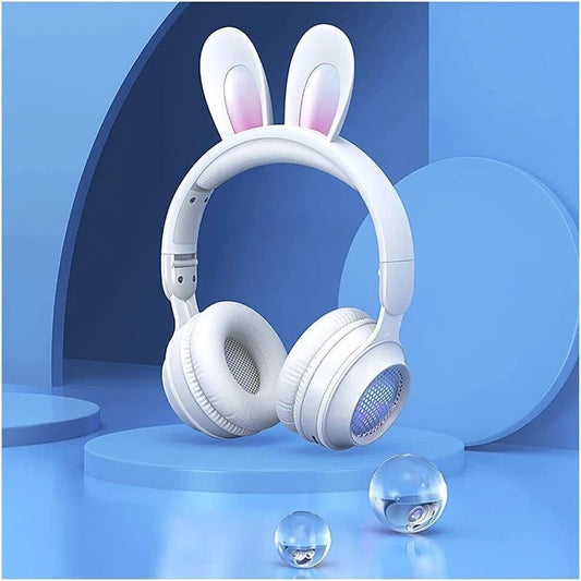 Rabbit Ear Headphones Wireless Luminous Extendable Wheat Headphones